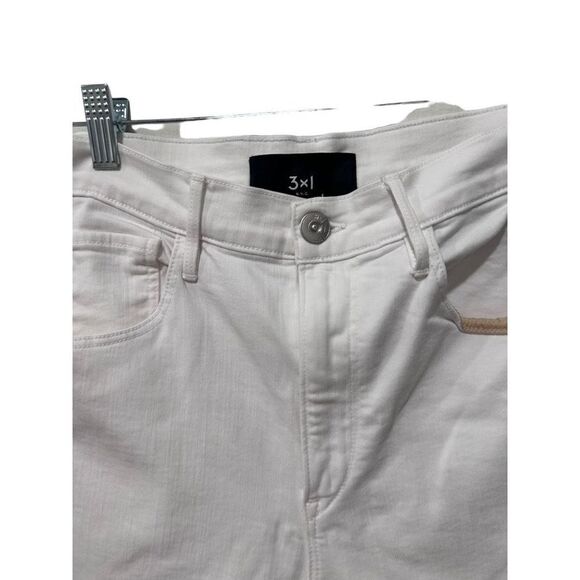 3x1 Made Here Button & Zip Fly Five Pocket Style Flat Front Jeans White Size 28 - Picture 4 of 12